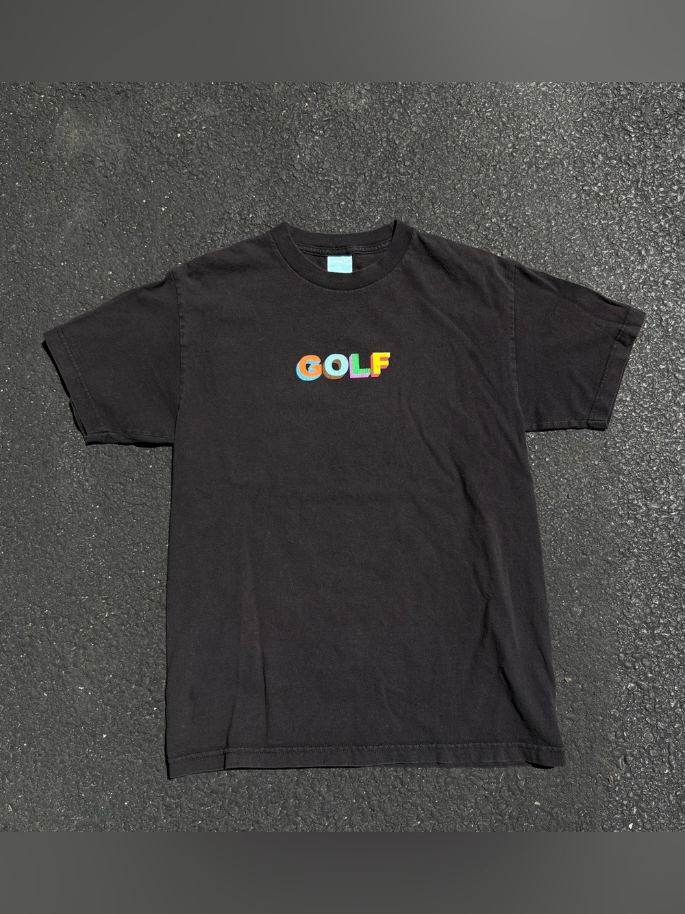 Golf Wang OFWGKTA Tyler the Creator 3D Spellout Logo Black T-Shirt Size Medium
